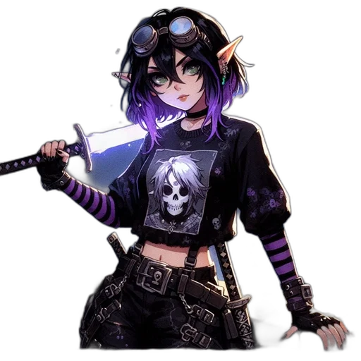 staff, weapon, sword, concept art, cyberpunk, fantasy art, pixel art, dark transparent PNG cut-out