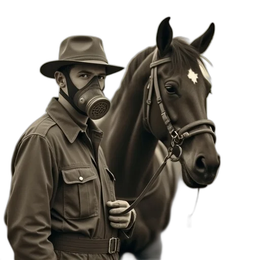 hat, animal, jacket, staff, photorealistic, concept art, oil painting, fantasy art transparent PNG cut-out