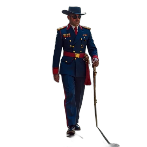 staff, hat, sword, weapon, concept art, 3d render, photorealistic, man transparent PNG cut-out