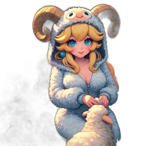 creature, animal, staff, dress, pixel art, concept art, fantasy art, anime transparent PNG cut-out