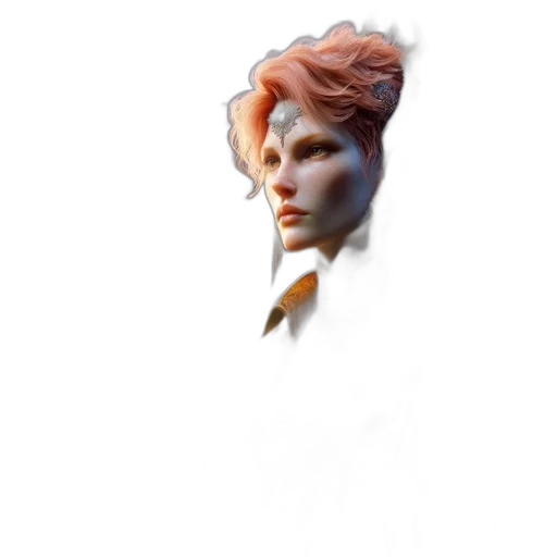 face, staff, hair, mask, pixel art, concept art, photorealistic, 3d render transparent PNG cut-out