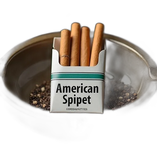 weapon, food, photorealistic, 3d render, packet, american, spirit, cigarettes transparent PNG cut-out