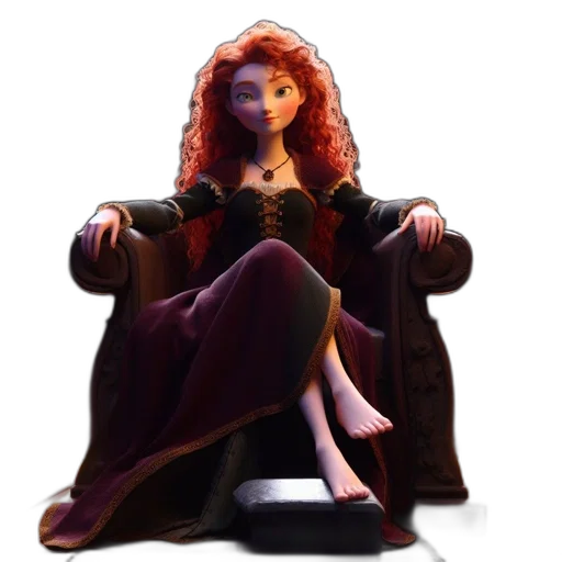 dress, crown, furniture, concept art, 3d render, fantasy art, cartoon, fire transparent PNG cut-out