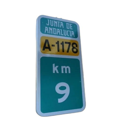 3d render, road, sign, spain, indicating, distance, next, junta transparent PNG cut-out