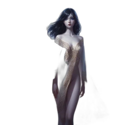 dress, creature, hair, concept art, fantasy art, photorealistic, pixel art, outer space transparent PNG cut-out