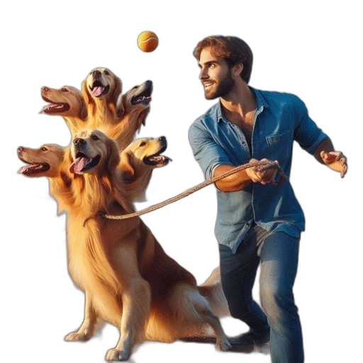 staff, animal, concept art, photorealistic, 3d render, fantasy art, man, wearing transparent PNG cut-out
