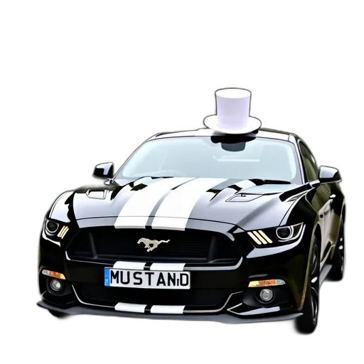 car, robot, hat, 3d render, concept art, cartoon, photorealistic, black transparent PNG cut-out