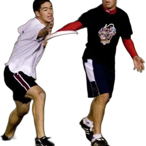 staff, two, men, playing, frisbee, grass, field transparent PNG cut-out