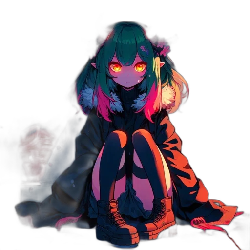 dress, mask, robot, creature, concept art, pixel art, cyberpunk, anime transparent PNG cut-out