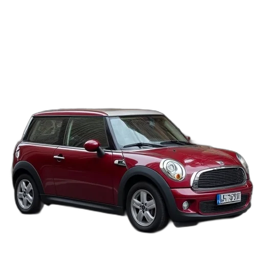 car, 3d render, maroon, parked transparent PNG cut-out