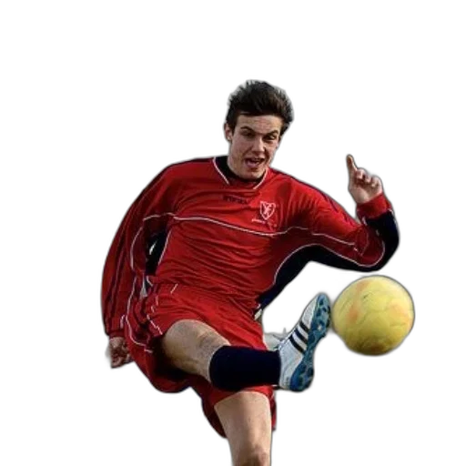 jacket, photorealistic, 3d render, concept art, pixel art, soccer, player, red transparent PNG cut-out
