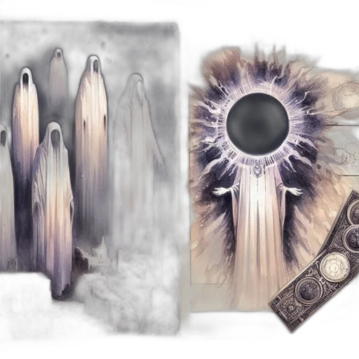 fantasy art, concept art, photorealistic, watercolor, outer space, dark, monochrome, earth tones transparent PNG cut-out