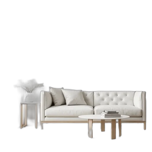 furniture, 3d render, photorealistic, concept art, monochrome, earth tones, minimalist, living transparent PNG cut-out