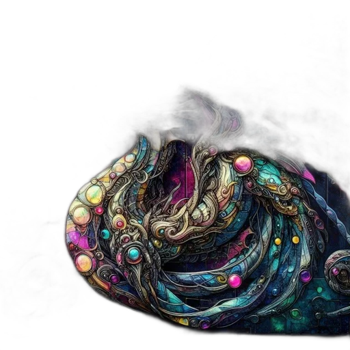 dragon, dress, flower, hair, fantasy art, watercolor, photorealistic, concept art transparent PNG cut-out