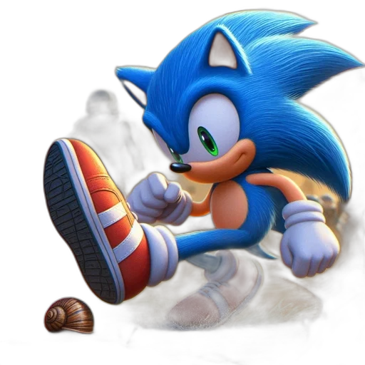 shoes, food, creature, concept art, 3d render, photorealistic, blue, sonic transparent PNG cut-out
