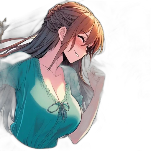 dress, staff, face, dragon, watercolor, anime, fantasy art, concept art transparent PNG cut-out