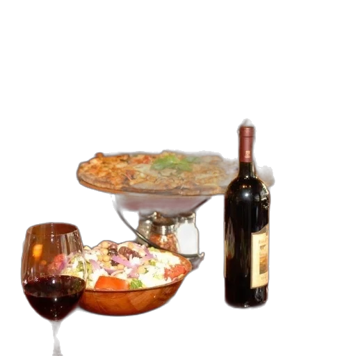 food, umbrella, 3d render, photorealistic, table, set, pizza, salad transparent PNG cut-out