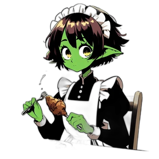 staff, food, creature, pixel art, concept art, fantasy art, anime, green transparent PNG cut-out