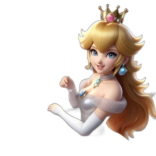 crown, dress, fantasy art, concept art, 3d render, pixel art, animated, character transparent PNG cut-out
