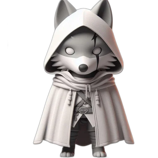 mask, staff, concept art, 3d render, fantasy art, monochrome, grayscale, animated transparent PNG cut-out