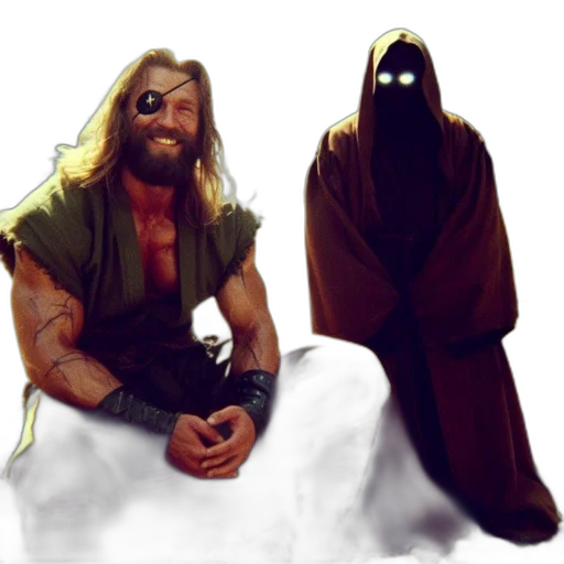 concept art, fantasy art, comic book art, 3d render, two, figures, one, tall transparent PNG cut-out