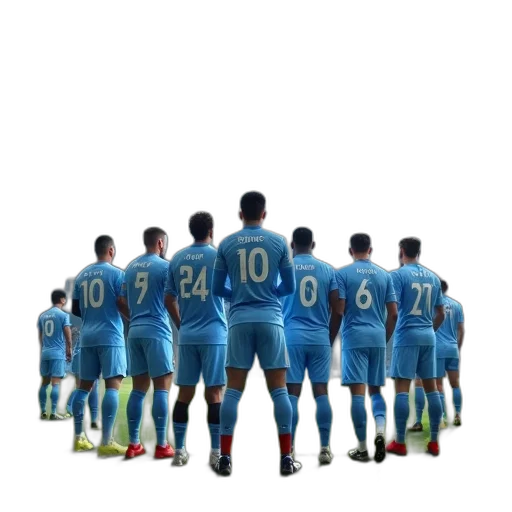 staff, blue, man, city, players, congregate, pitch transparent PNG cut-out
