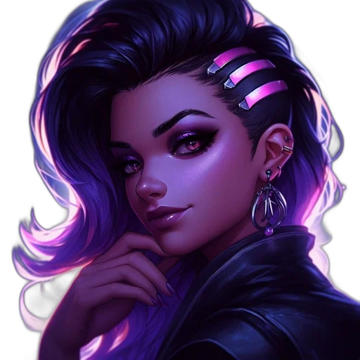 face, jacket, cyberpunk, fantasy art, comic book art, concept art, neon lights, neon transparent PNG cut-out