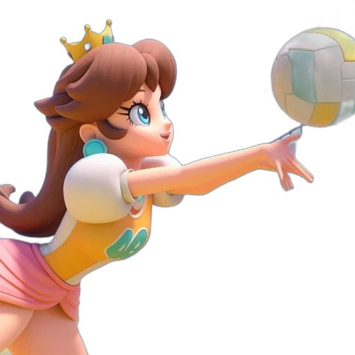 crown, weapon, 3d render, concept art, animated, young, girl, wears transparent PNG cut-out