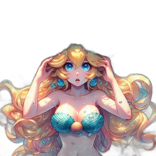 crown, dress, mask, hair, anime, fantasy art, pixel art, concept art transparent PNG cut-out