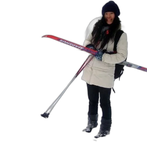 staff, weapon, 3d render, photorealistic, snow, woman, white, coat transparent PNG cut-out