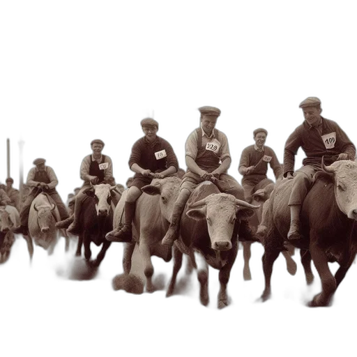 staff, concept art, vintage, photograph, captures, thrilling, bull-riding, event transparent PNG cut-out