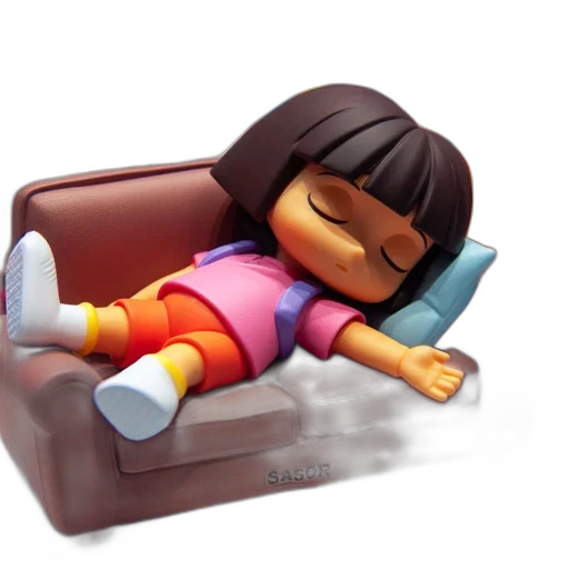 furniture, 3d render, photorealistic, concept art, cartoon, dora, explorer, figurine transparent PNG cut-out