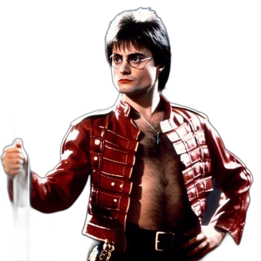 jacket, sword, staff, concept art, man, red, gold, detailing transparent PNG cut-out