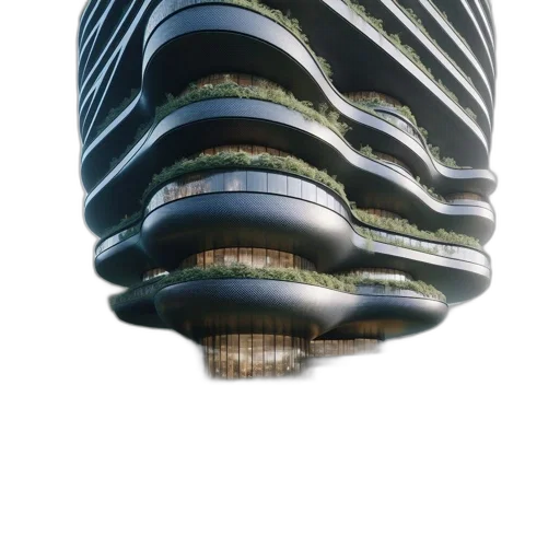 building, hat, bottle, crown, 3d render, concept art, photorealistic, vaporwave transparent PNG cut-out