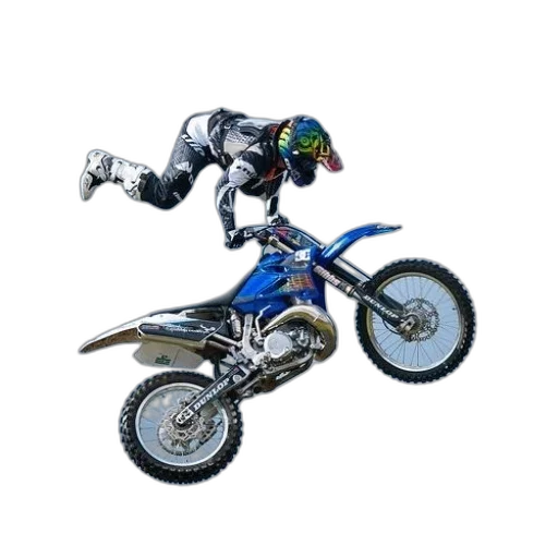 robot, 3d render, photorealistic, concept art, pixel art, daring, motocross, rider transparent PNG cut-out