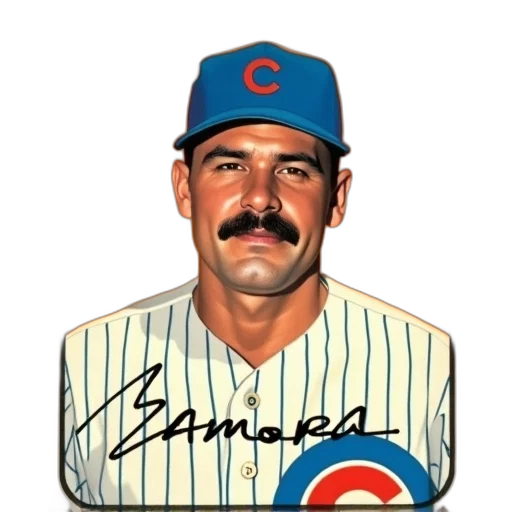 vintage, baseball, card, featuring, player, mustache, wearing, blue transparent PNG cut-out