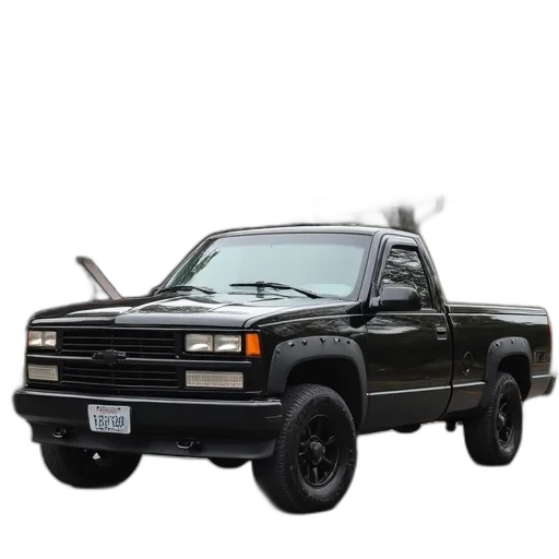 car, weapon, hat, photorealistic, 3d render, concept art, black, pickup transparent PNG cut-out