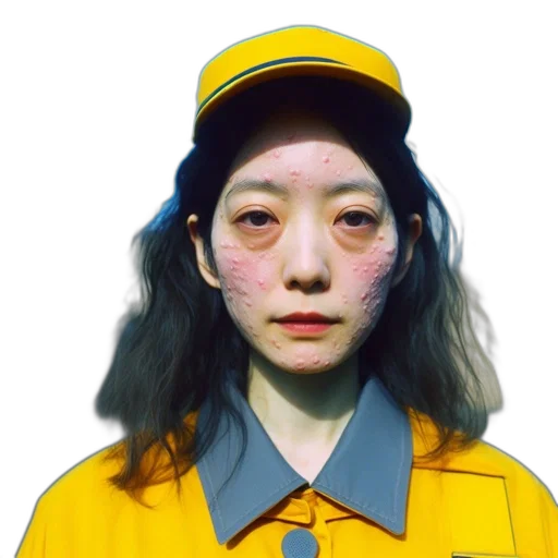 mask, face, robot, staff, photorealistic, cyberpunk, oil painting, vaporwave transparent PNG cut-out