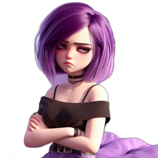 dress, face, staff, hair, concept art, 3d render, fantasy art, cartoon transparent PNG cut-out