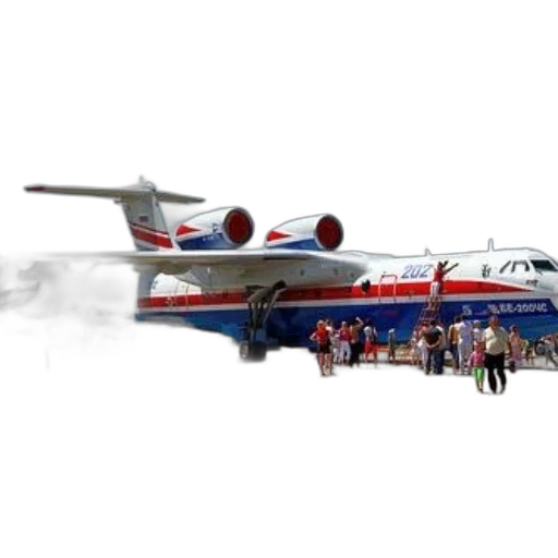 3d render, large, airplane, red, white, blue, stripes, parked transparent PNG cut-out