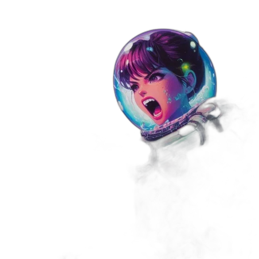 umbrella, weapon, creature, face, concept art, comic book art, fantasy art, 3d render transparent PNG cut-out
