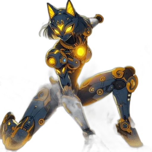 robot, weapon, animal, staff, concept art, fantasy art, cyberpunk, 3d render transparent PNG cut-out