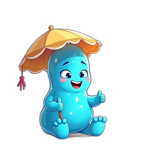 creature, staff, umbrella, hat, concept art, 3d render, pixel art, fantasy art transparent PNG cut-out
