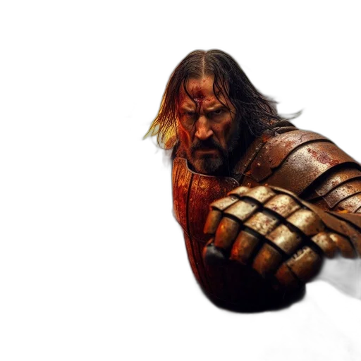 sword, hair, weapon, creature, fantasy art, concept art, 3d render, photorealistic transparent PNG cut-out