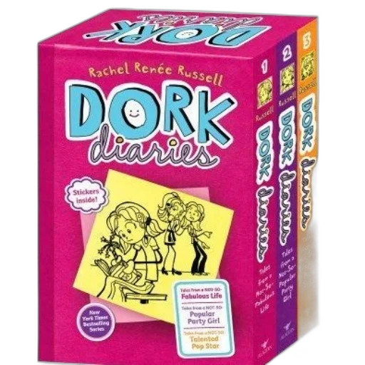 pink, box, set, dork, diaries, books, rachel, renée transparent PNG cut-out