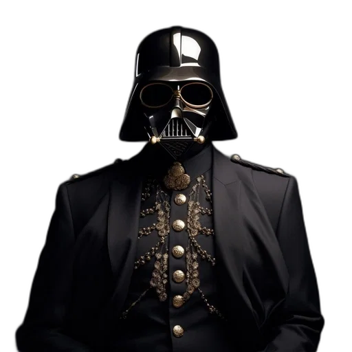 jacket, staff, mask, concept art, photorealistic, 3d render, fantasy art, dark transparent PNG cut-out