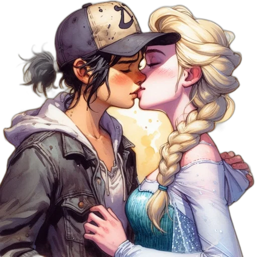 comic book art, fantasy art, cartoon, pixel art, snow, fire, underwater, two transparent PNG cut-out