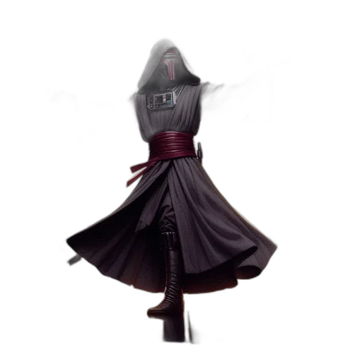 dress, staff, jacket, mask, concept art, 3d render, fantasy art, pixel art transparent PNG cut-out