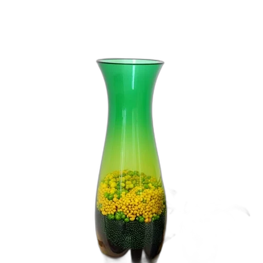 bottle, flower, 3d render, photorealistic, green, tall, slender, vase transparent PNG cut-out