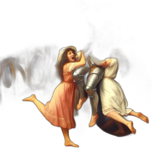 dress, concept art, fantasy art, pixel art, photorealistic, fire, fog, night transparent PNG cut-out